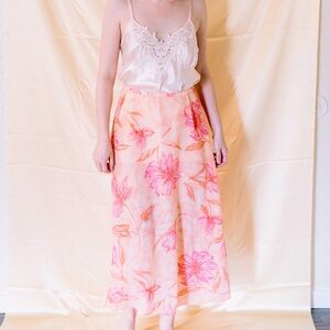 Vintage Peach Floral Skirt